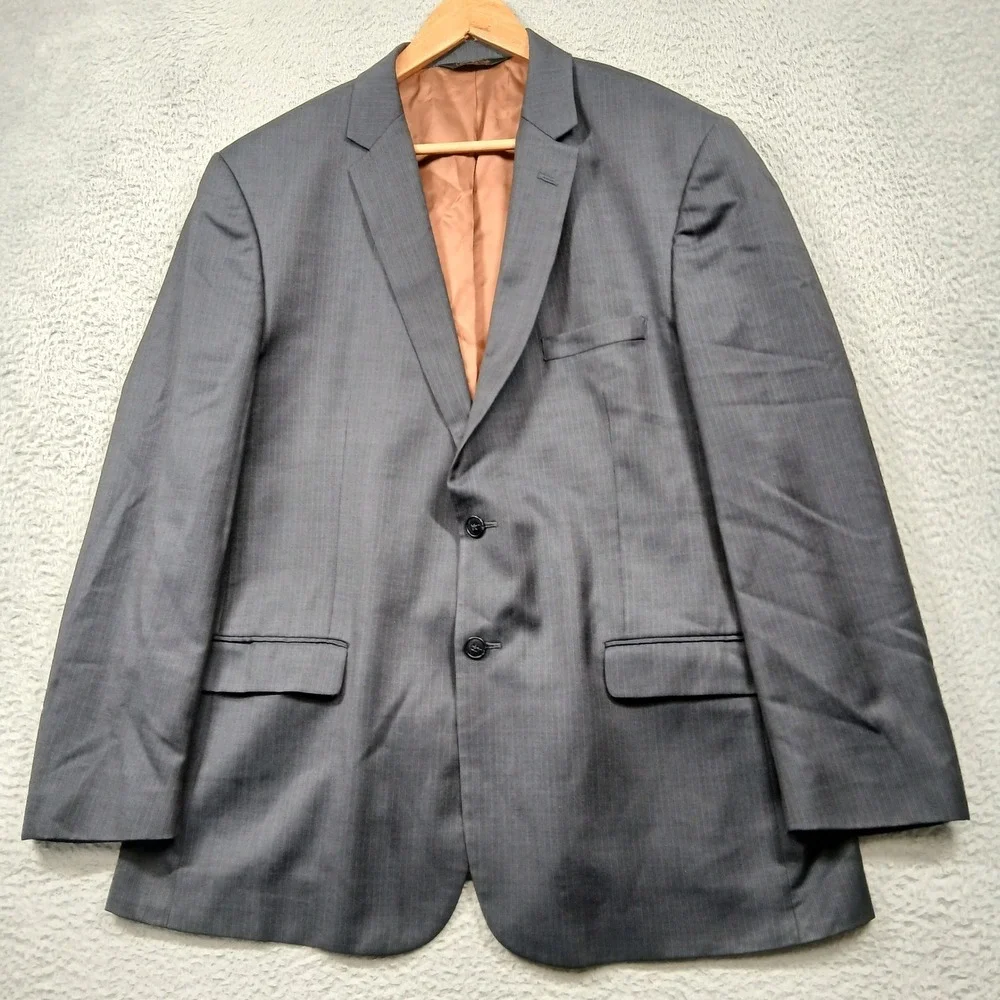 Joseph A Bank Wool Blazer Mens 46R Gray‎ Two Button Classic Sport Coat
